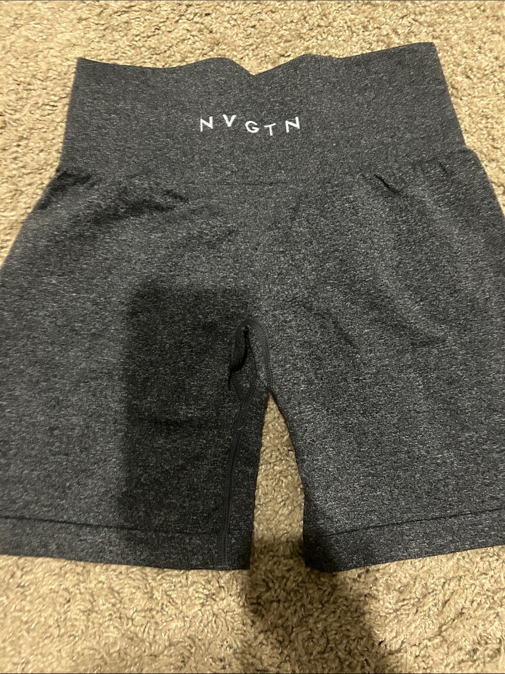 NVGTN Women's High-Waist Heather Charcoal Seamless Athletic Shorts